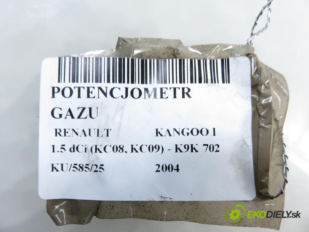 RENAULT KANGOO (KC0/1_) MINIVAN 2004 60,00 1.5 dCi 80 - K9K 702 1461,00 Potenciometer plynu 8200089851 ; 6PV00811924 (Potenciometer plynového pedálu)