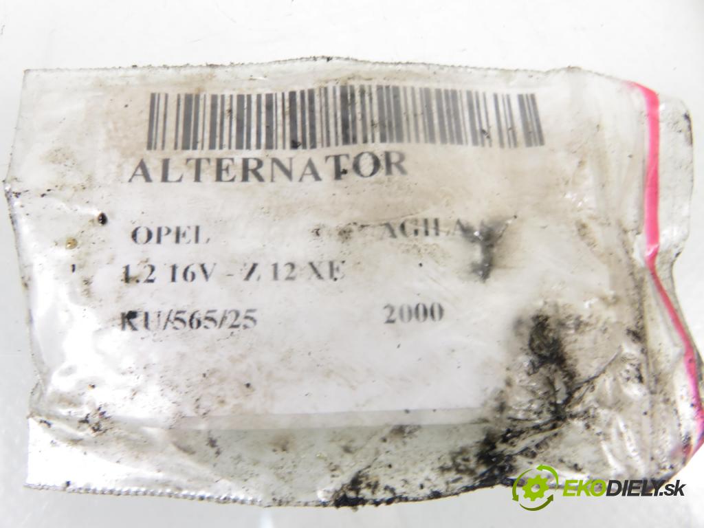 OPEL AGILA (A) (H00) HB 2000 55,00 1.2 16V - Z 12 XE 1199,00 Alternátor 0124225022 ; 09133599 (Alternátor)