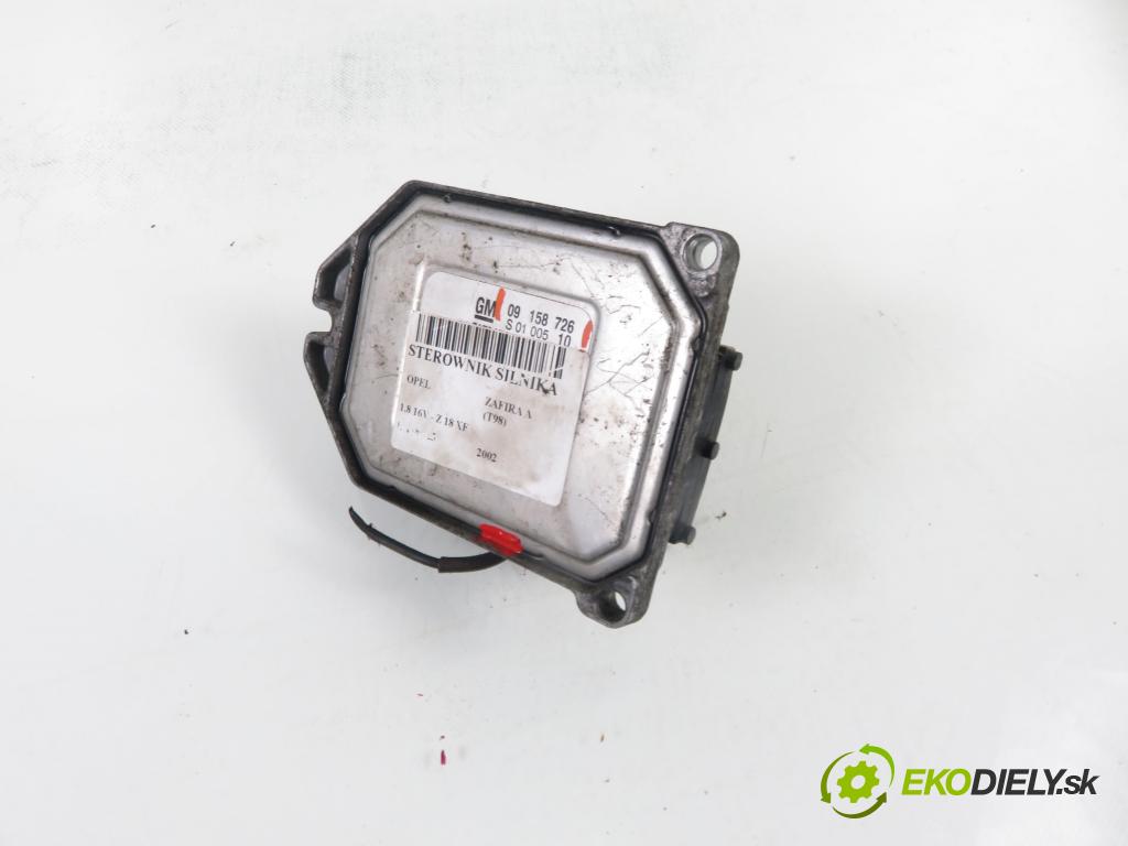 OPEL ZAFIRA A Nadwozie Wielkopojemne (MPV) (T98)  MINIVAN 2002 92,00 1.8 16V 125 - Z 18 XE 1796,00 Riadiaca jednotka Motor 09158726 ; S0100510
