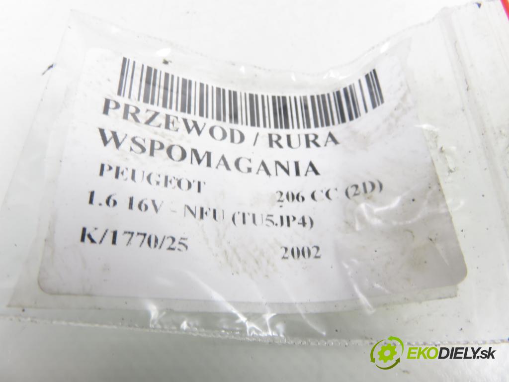 PEUGEOT 206 CC (2D) CABRIO 2002 80,00 1.6 16V - NFU 1587,00 rúrka / Rúra servočerpadlo 