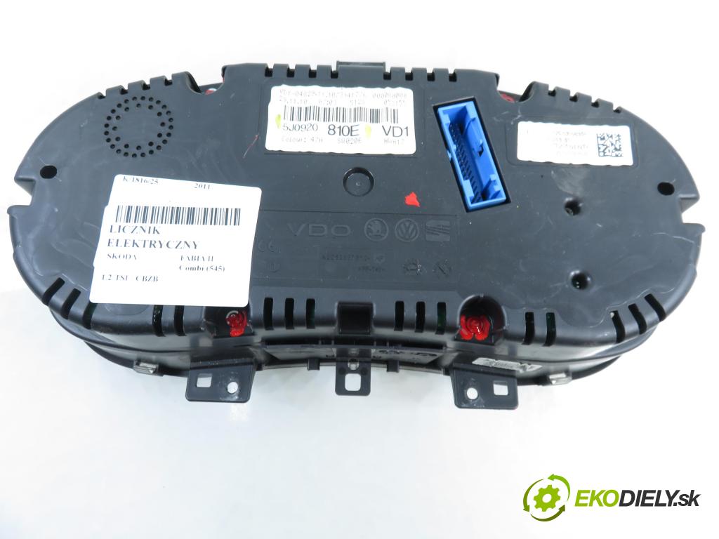 SKODA FABIA II Combi (545) KOMBI 2011 77,00 1.2 TSI - CBZB 1197,00 prístrojovka elektrický 5J0920810E