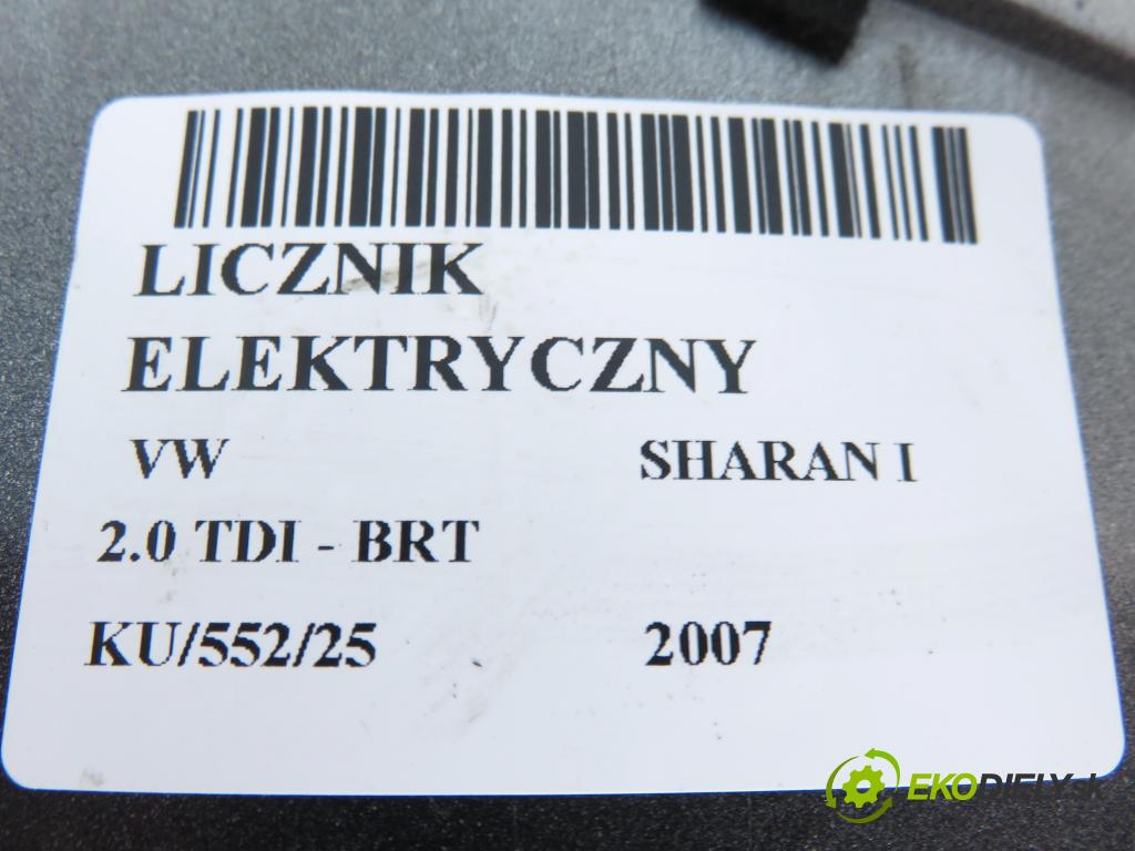 VW SHARAN (7M8, 7M9, 7M6) MINIVAN 2007 103,00 2.0 TDI - BRT 1968,00 prístrojovka elektrický 7M3920841