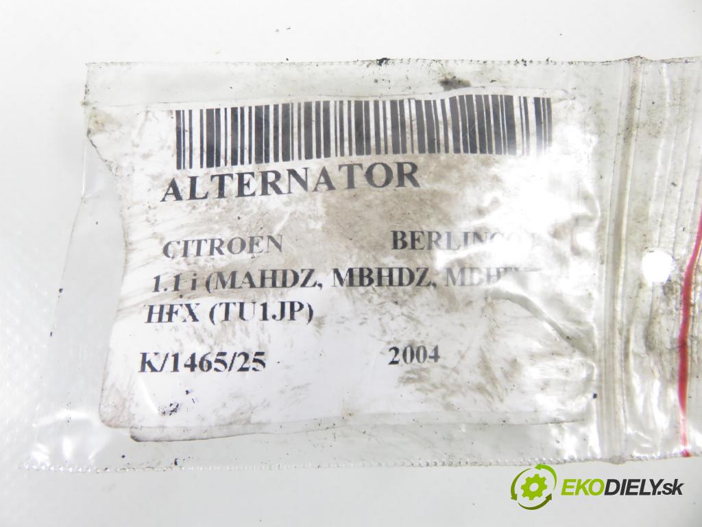 CITROEN BERLINGO FIRST Skrzynia (M_) FURGON 2004 44,00 1.1 i (MAHDZ, MBHDZ, MBHFX) - HFX (TU1JP) 1124,00 Alternátor  (Alternátor)