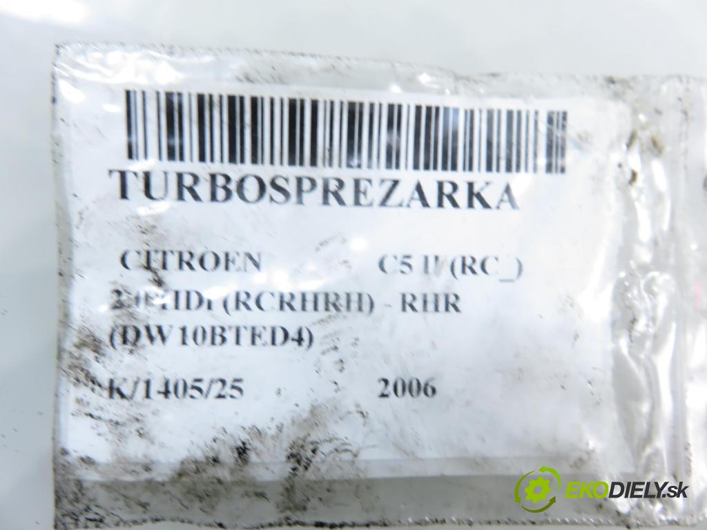 CITROEN C5 II (RC_) LIFTBACK 2006 100,00 2.0 HDi 136 - RHR (DW10BTED4) 1997,00 Turbodúchadlo 9662301280 (Turbodúchadlo (kompletné))