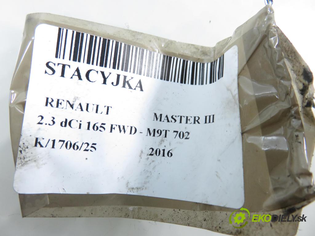 RENAULT MASTER III Platforma / podwozie (EV, HV, UV) KABINA/PLATFORMA 2016 120,00 2.3 dCi 165 FWD - M9T 702 2298,00 spinačka 8200405701F ; N0502060 (Spínacia skrinka)