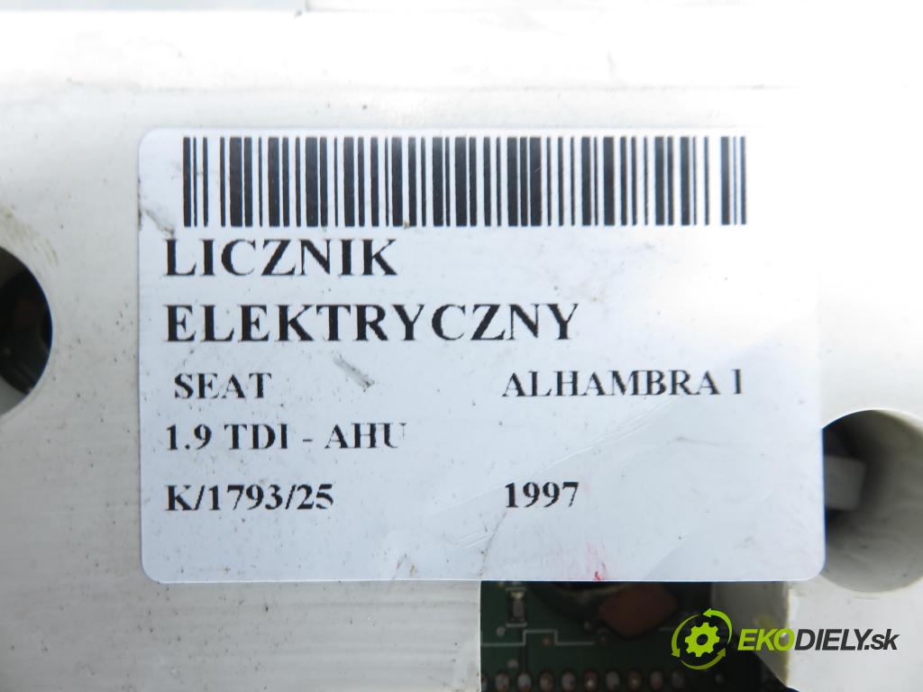 SEAT ALHAMBRA (7V8, 7V9) MINIVAN 1997 66,00 1.9 TDI 90 - AHU 1896,00 prístrojovka elektrický 7M0919862P ; 96VW10849GD