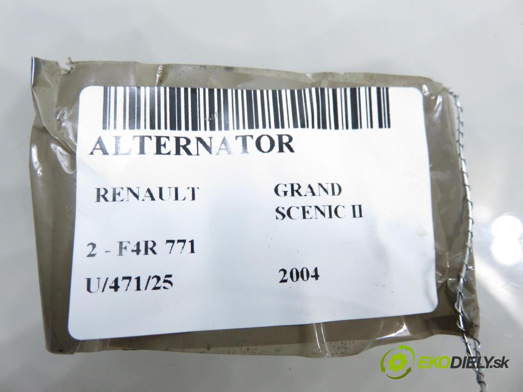 RENAULT GRAND SCENIC II (JM0/1_) MINIVAN 2004 99,00 2.0 135 - F4R 771 1998,00 Alternátor 8200290215 (Alternátor)