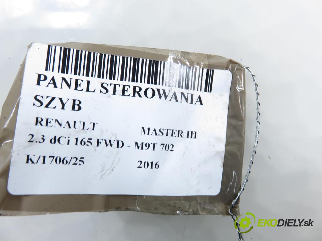 RENAULT MASTER III Platforma / podwozie (EV, HV, UV) KABINA/PLATFORMA 2016 120,00 2.3 dCi 165 FWD - M9T 702 2298,00 Panel ovládaní oken 8200637849