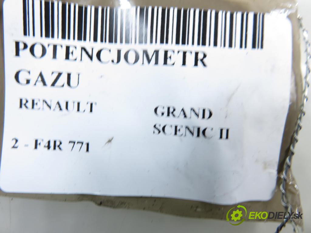 RENAULT GRAND SCENIC II (JM0/1_) MINIVAN 2004 99,00 2.0 135 - F4R 771 1998,00 Potenciometer plynu 8200159647 (Potenciometer plynového pedálu)
