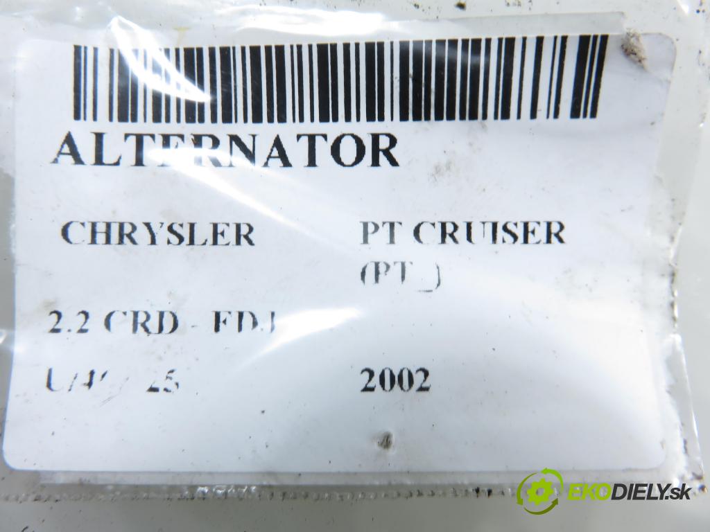 CHRYSLER PT CRUISER (PT_) HB 2002 89,00 2.2 CRD 121 - EDJ 2148,00 Alternátor 0121546302 ; 0124615018 (Alternátor)