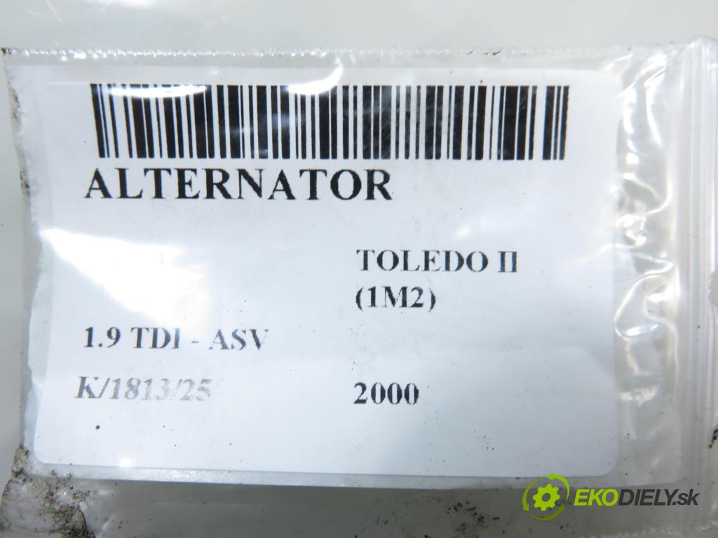 SEAT TOLEDO II (1M2) SEDAN 2000 81,00 1.9 TDI - ASV 1896,00 Alternátor 06F903023F ; 0124525091 (Alternátor)