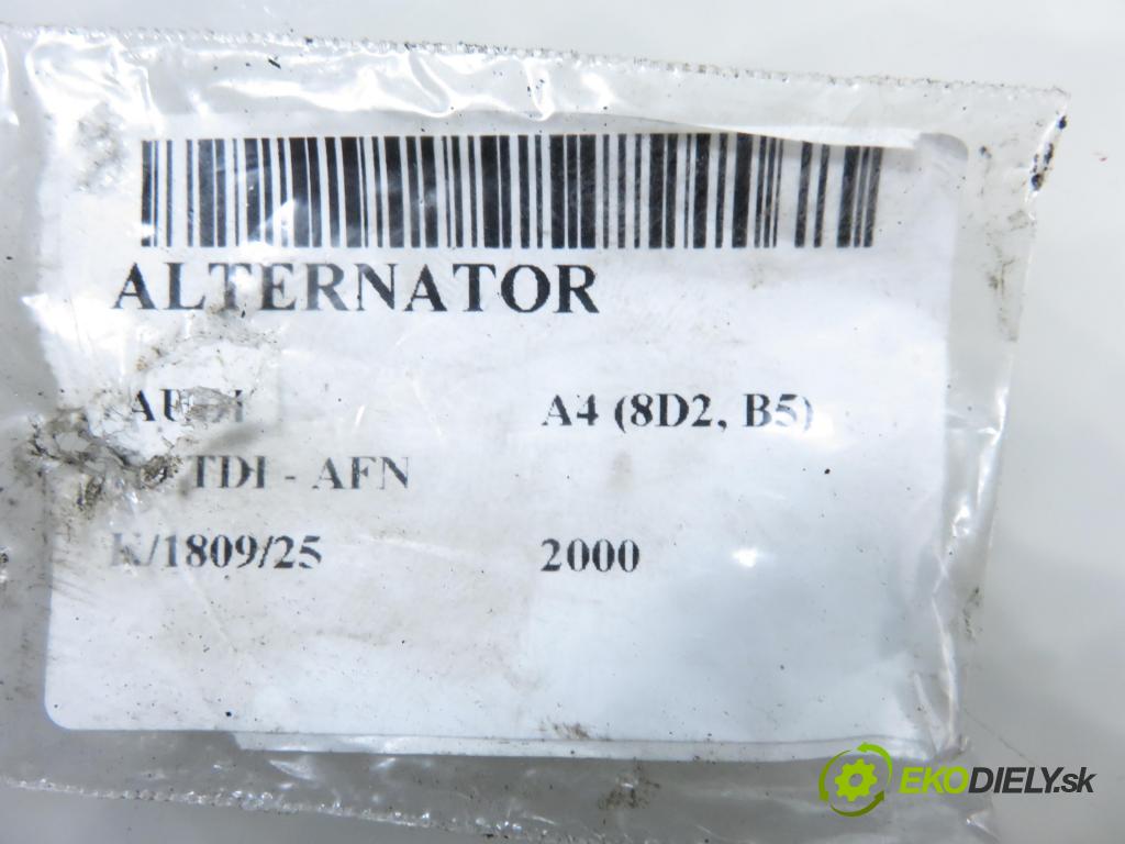 AUDI A4 (8D2, B5) SEDAN 2000 81,00 1.9 TDI 110 - AFN 1896,00 Alternátor 028903028 ; 0123515003 (Alternátor)