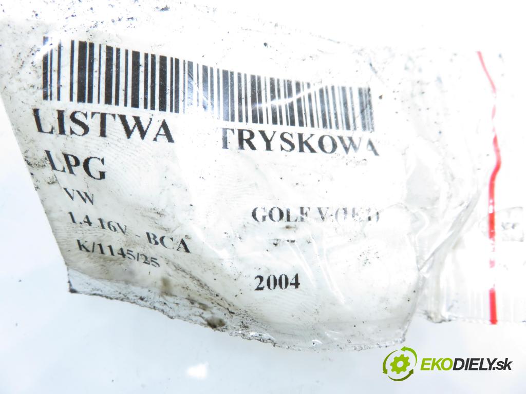 VW GOLF V (1K1) HB 2004 55,00 1.4 16V - BCA 1390,00 Lišta vstrekovacia LPG 67R011048 ; 67R010275