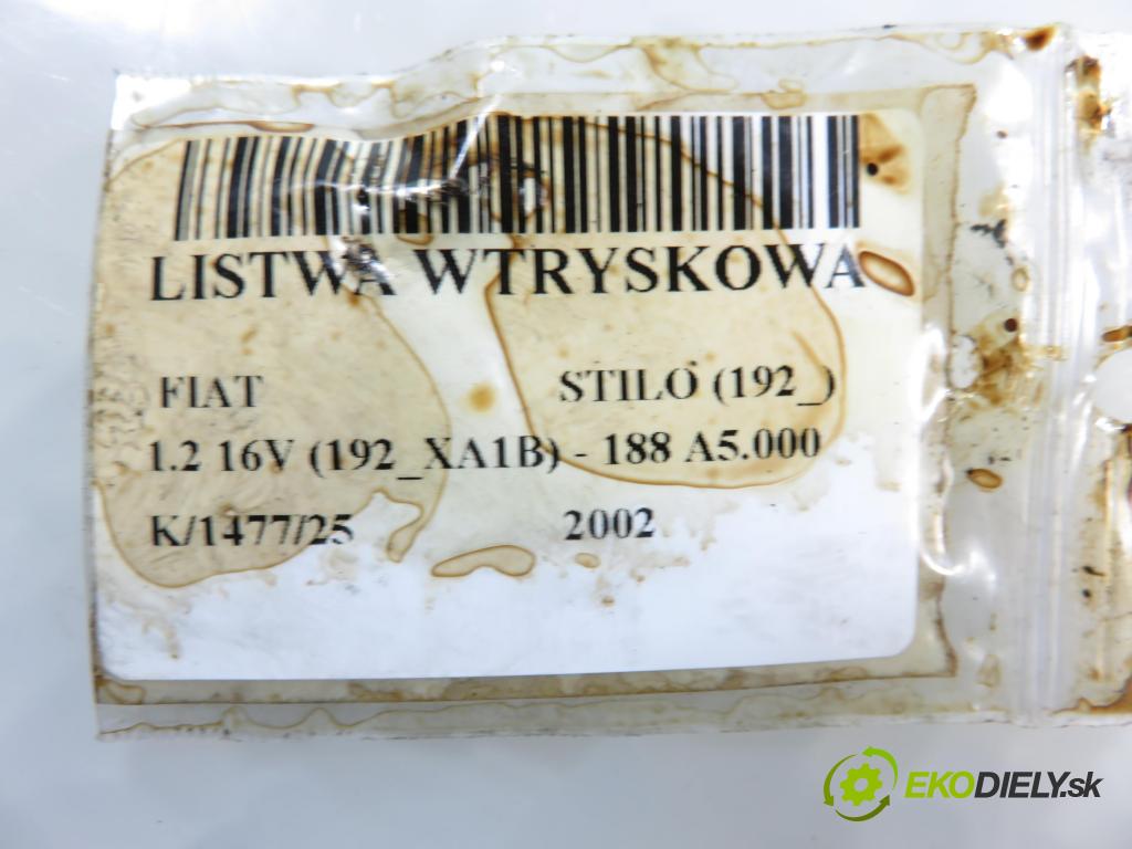 FIAT STILO (192_) HB 2002 59,00 1.2 16V 80 - 188 A5.000 1242,00 Lišta vstrekovacia 0280151202 ; 0280155971 (Vstrekovacia lišta)