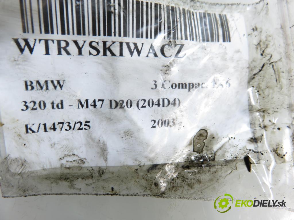 BMW 3 Compact (E46) HB 2003 110,00 320 td 150 - M47 D20 (204D4) 1995,00 vstrekovač 0445110131 ; 7789661 (Vstrekovač paliva)