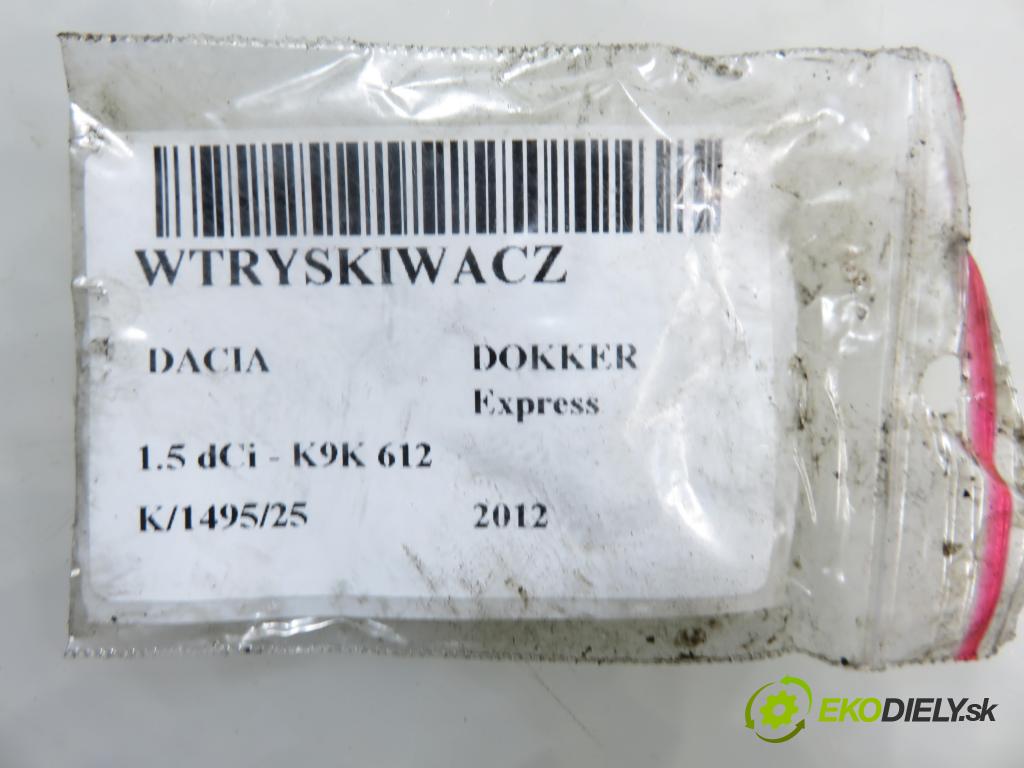 DACIA DOKKER Express FURGON 2012 0,00 1.5 dCi - K9K 612 1461,00 vstrekovač 0445110485 ; 8201108033 (Vstrekovač paliva)