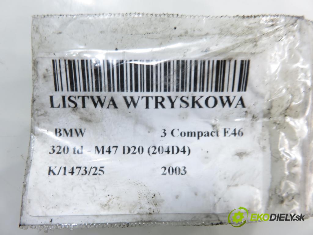 BMW 3 Compact (E46) HB 2003 110,00 320 td 150 - M47 D20 (204D4) 1995,00 Lišta vstrekovacia 0281002497 ; 0281002481 ; 0445214030 (Vstrekovacia lišta)