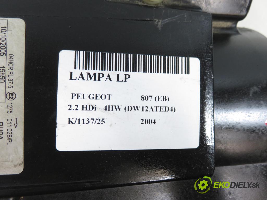 PEUGEOT 807 (EB_) MINIVAN 2006 94,00 2.2 HDi - 4HW (DW12TED4) 2179,00 světlo LP 89006375