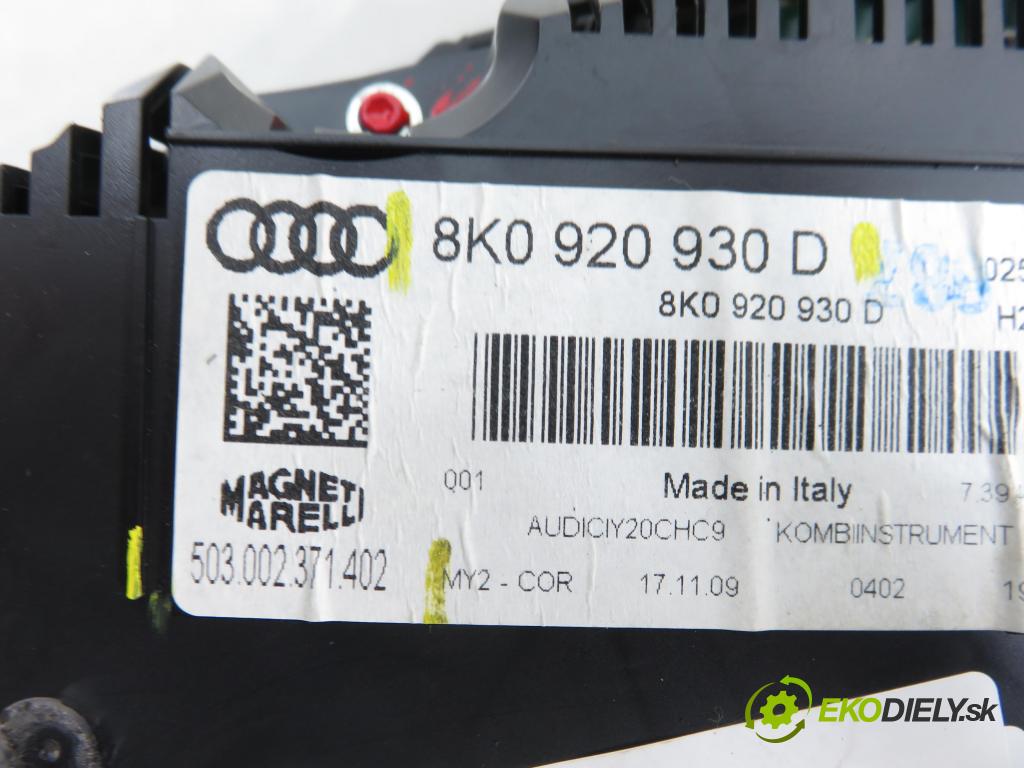 AUDI A4 Avant (8K5, B8) KOMBI 2009 105,00 2.0 TDI - CAGA 1968,00 Prístrojovka elektrický 8K0920930D ; 503002371402