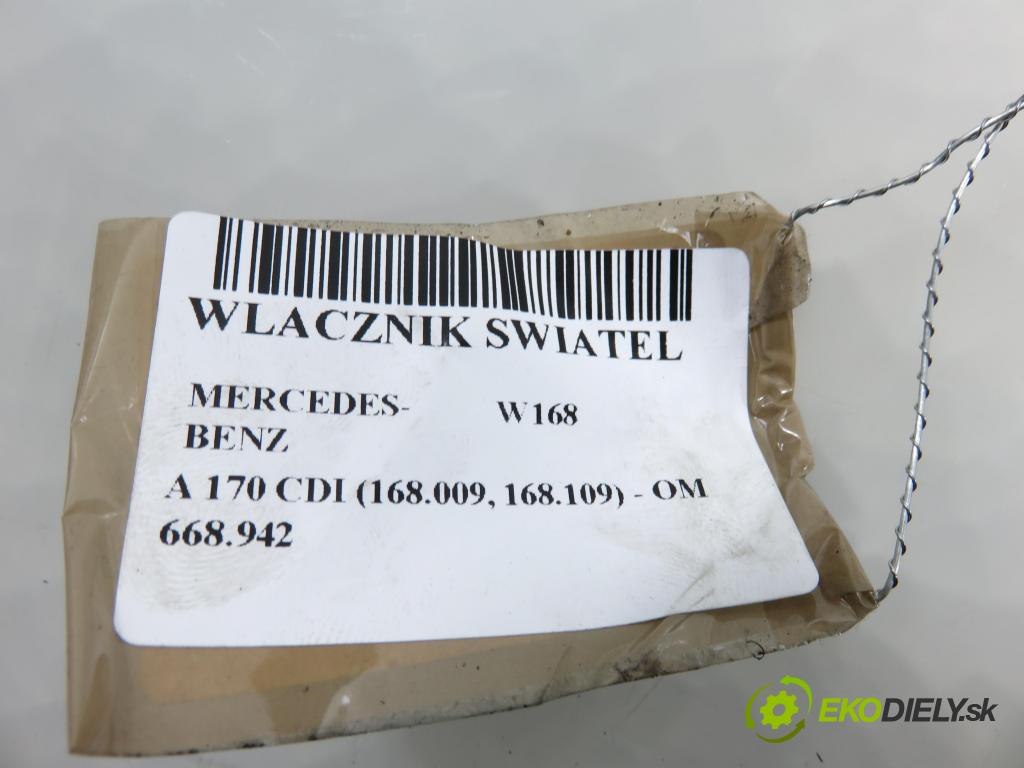 MERCEDES-BENZ KLASA A (W168) HB 2002 70,00 A 170 CDI 95 - OM 668.942 1689,00 přepínač světla 1685450104