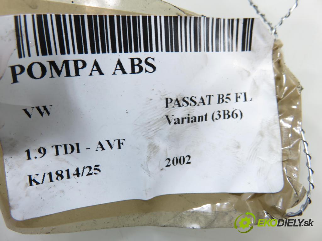 VW PASSAT B5.5 Variant (3B6) KOMBI 2002 96,00 1.9 TDI PD 130 - AVF 1896,00 Pumpa ABS 0265950055 (Pumpa ABS)