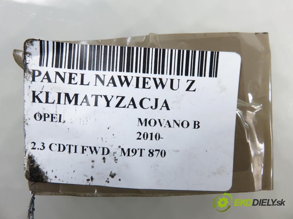 OPEL MOVANO B Platforma / podwozie (X62) FURGON 2014 81,00 2.3 CDTI FWD - M9T 870 2299,00 Panel topení KLIMATIZACE: 275100013R