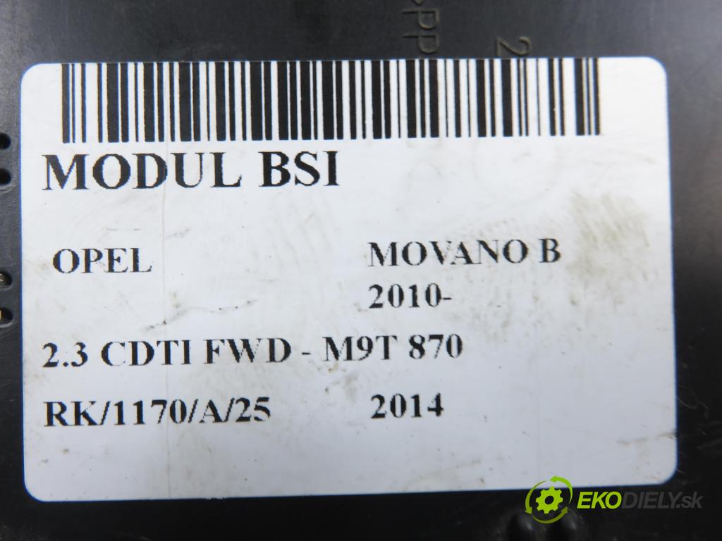 OPEL MOVANO B Platforma / podwozie (X62) FURGON 2014 81,00 2.3 CDTI FWD - M9T 870 2299,00 MODUL BCM 284B10516R
