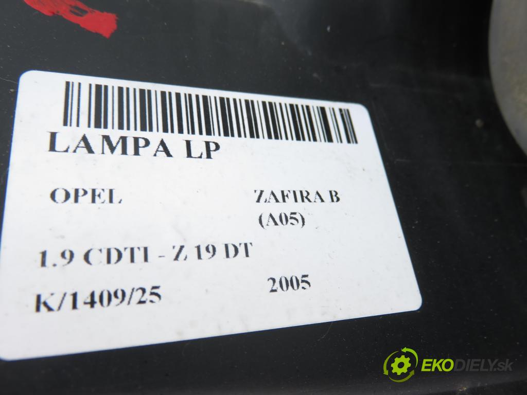 OPEL ZAFIRA B (A05) MINIVAN 2005 88,00 1.9 CDTI 8V 120 - Z 19 DT 1910,00 světlo LP 24451052 ; 0301214201