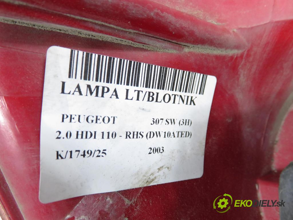 PEUGEOT 307 SW (3H) KOMBI 2003 79,00 2.0 HDI 110 - RHS 1997,00 světlo levé zadní 