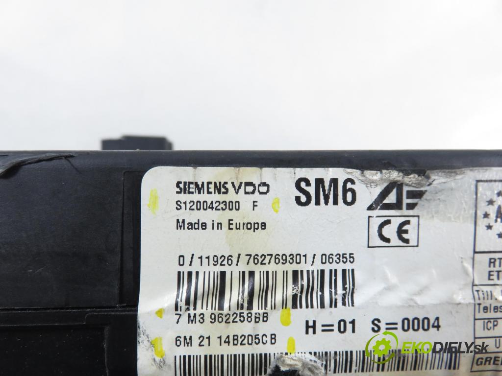 VW SHARAN (7M8, 7M9, 7M6) MINIVAN 2007 103,00 2.0 TDI - BRT 1968,00 MODUL BSI S120042300F ; 7M3962258BB ; 6M2114B205CB