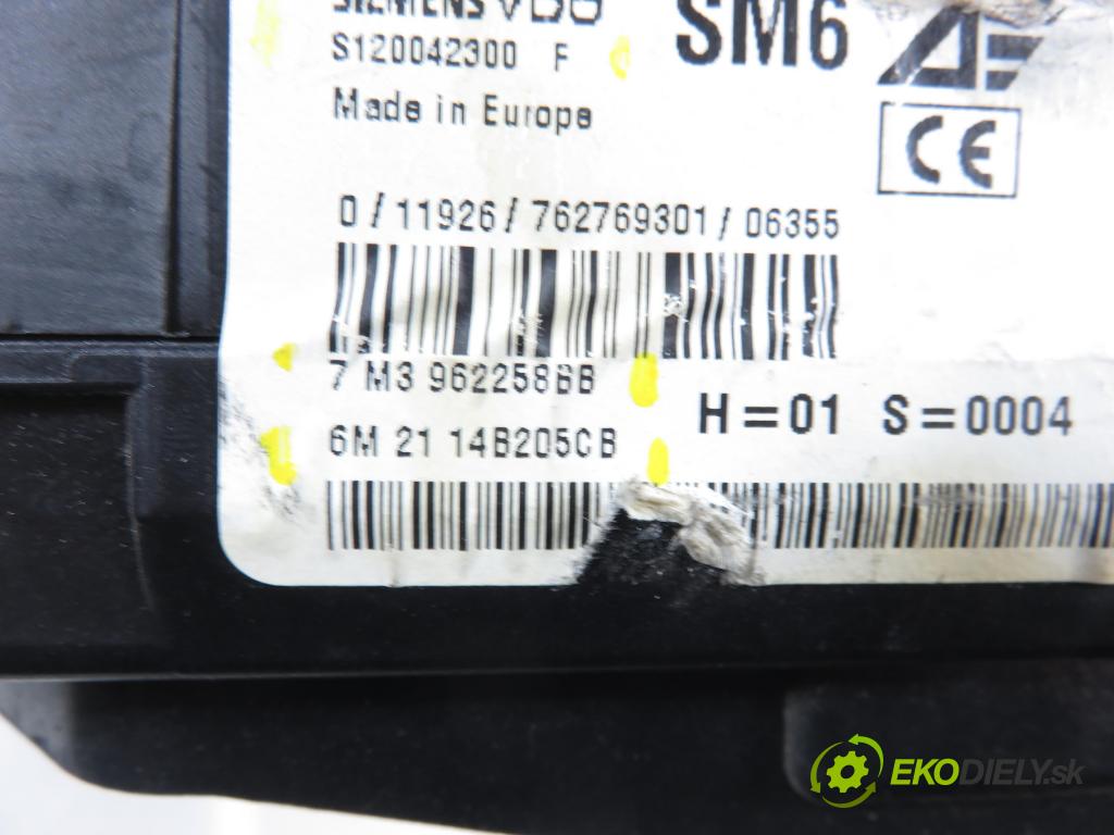 VW SHARAN (7M8, 7M9, 7M6) MINIVAN 2007 103,00 2.0 TDI - BRT 1968,00 MODUL BSI S120042300F ; 7M3962258BB ; 6M2114B205CB