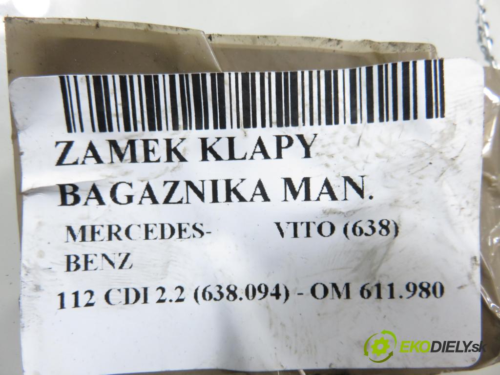 MERCEDES-BENZ VITO Skrzynia (638) FURGON 2000 90,00 112 CDI 2.2 (638.094) - OM 611.980 2151,00 zámok dverí kufor 6387430488