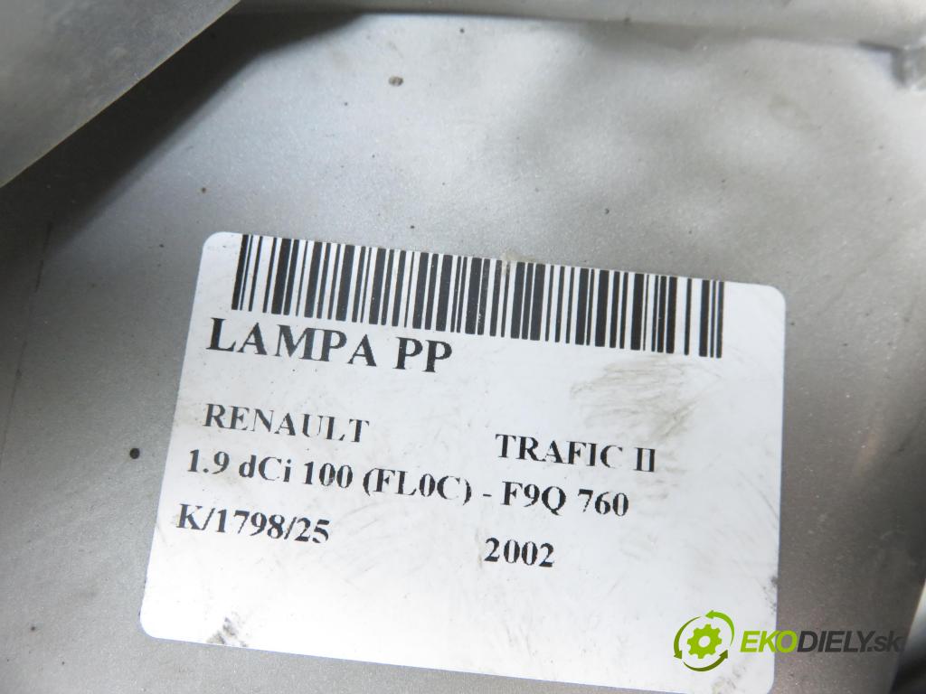 RENAULT TRAFIC II Skrzynia (FL) FURGON 2002 74,00 1.9 dCi 100 - F9Q 760 1870,00 světlo PP 8200007030 ; 91166121