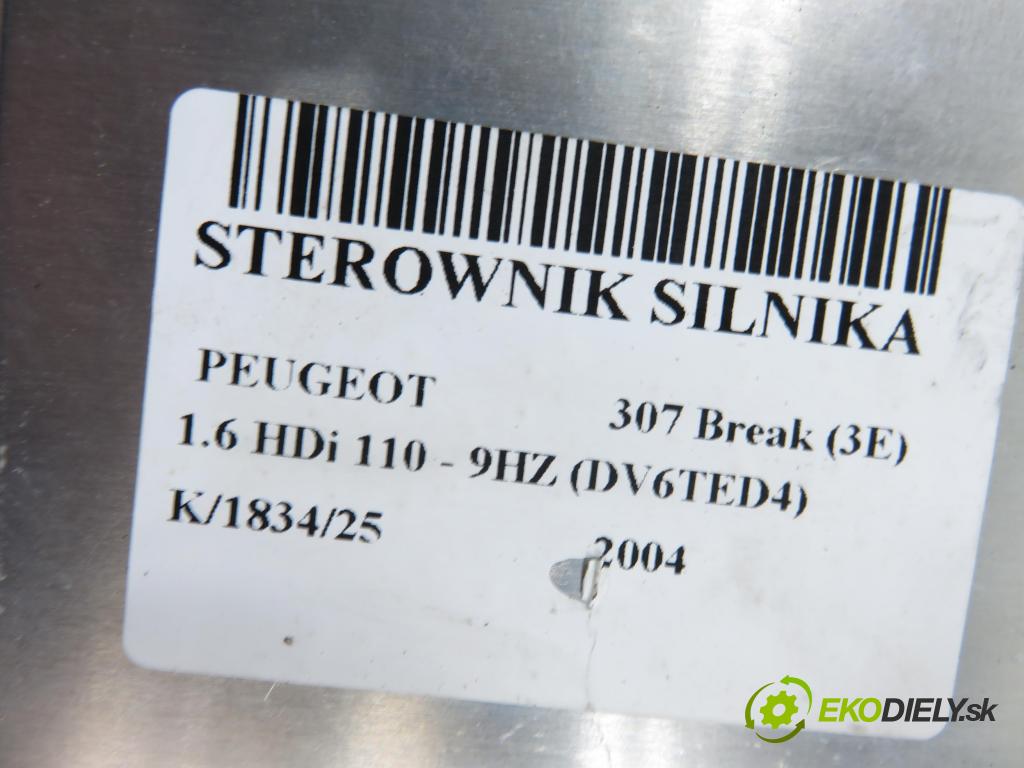 PEUGEOT 307 Break (3E) KOMBI 2004 0,00 1.6 HDi 110 - 9HZ (DV6TED4) 1560,00 Riadiaca jednotka Motor 9655698280 ; 0281011234 ; 9653239880