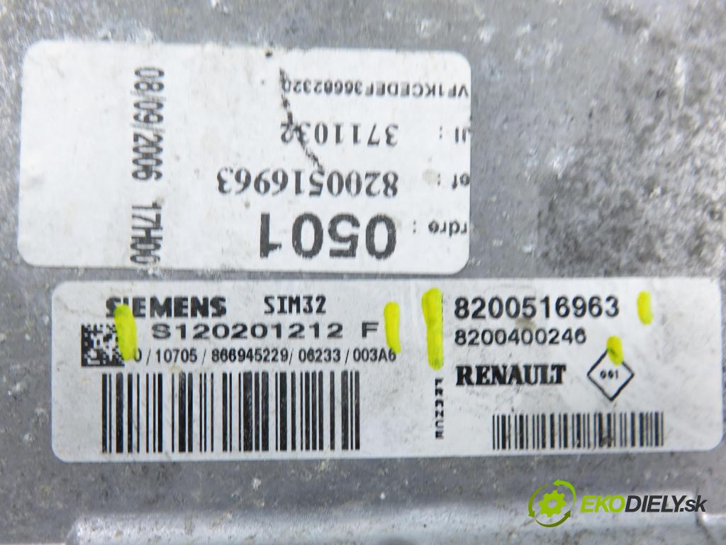 RENAULT KANGOO (KC0/1_) KOMBIVAN 2007 55,00 1.2 16V (KC05, KC06, KC03, KC0T, KC0W, KC1D) - D4F 1149,00 řídící jednotka motora S120201212F ; 8200516963 ; 8200400246