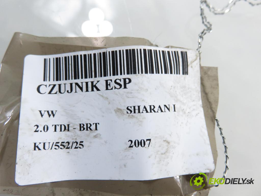 VW SHARAN (7M8, 7M9, 7M6) MINIVAN 2007 103,00 2.0 TDI - BRT 1968,00 snímač ESP 7M3907637G ; 10098005322 ; 7M3907655