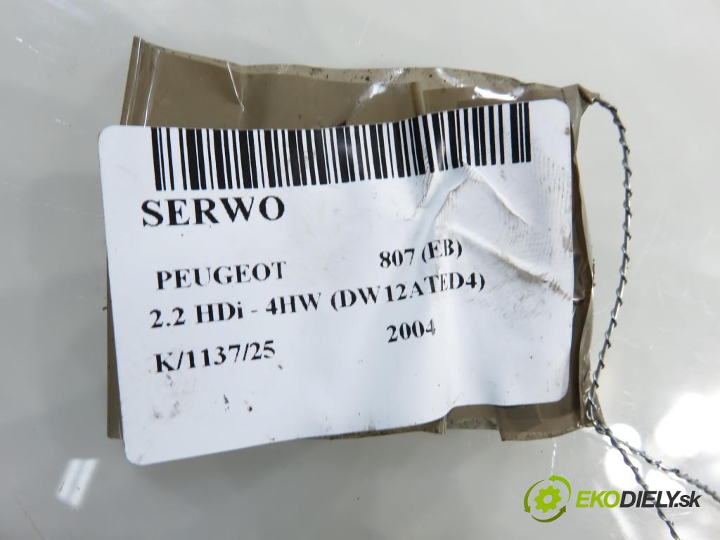 PEUGEOT 807 (EB_) MINIVAN 2004 94,00 2.2 16V HDi 128 - 4HW 2179,00 Posilovač 0204024267 ; 1488753080 (Servočerpadlo)