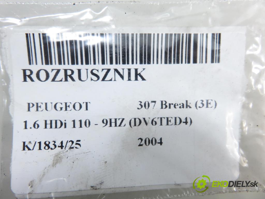 PEUGEOT 307 Break (3E) KOMBI 2004 0,00 1.6 HDi 110 - 9HZ (DV6TED4) 1560,00 Štartér 9662854080 ; TS18E18 ; 28100YV020 (Štartér)