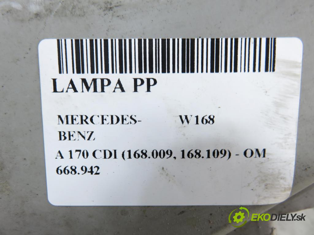 MERCEDES-BENZ KLASA A (W168) HB 2002 70,00 A 170 CDI 95 - OM 668.942 1689,00 světlo PP 0301192202 ; A1688201861