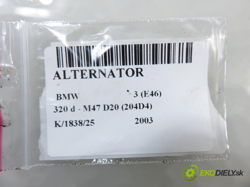 BMW 3 (E46) SEDAN 2003 110,00 320 d 150 - M47 D20 (204D4) 1995,00 Alternátor STX100026 (Alternátor)