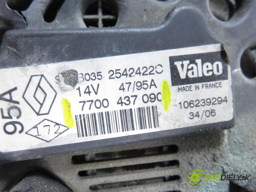 RENAULT KANGOO (KC0/1_) KOMBIVAN 2007 55,00 1.2 16V (KC05, KC06, KC03, KC0T, KC0W, KC1D) - D4F 1149,00 Alternátor 7700437090 (Alternátor)