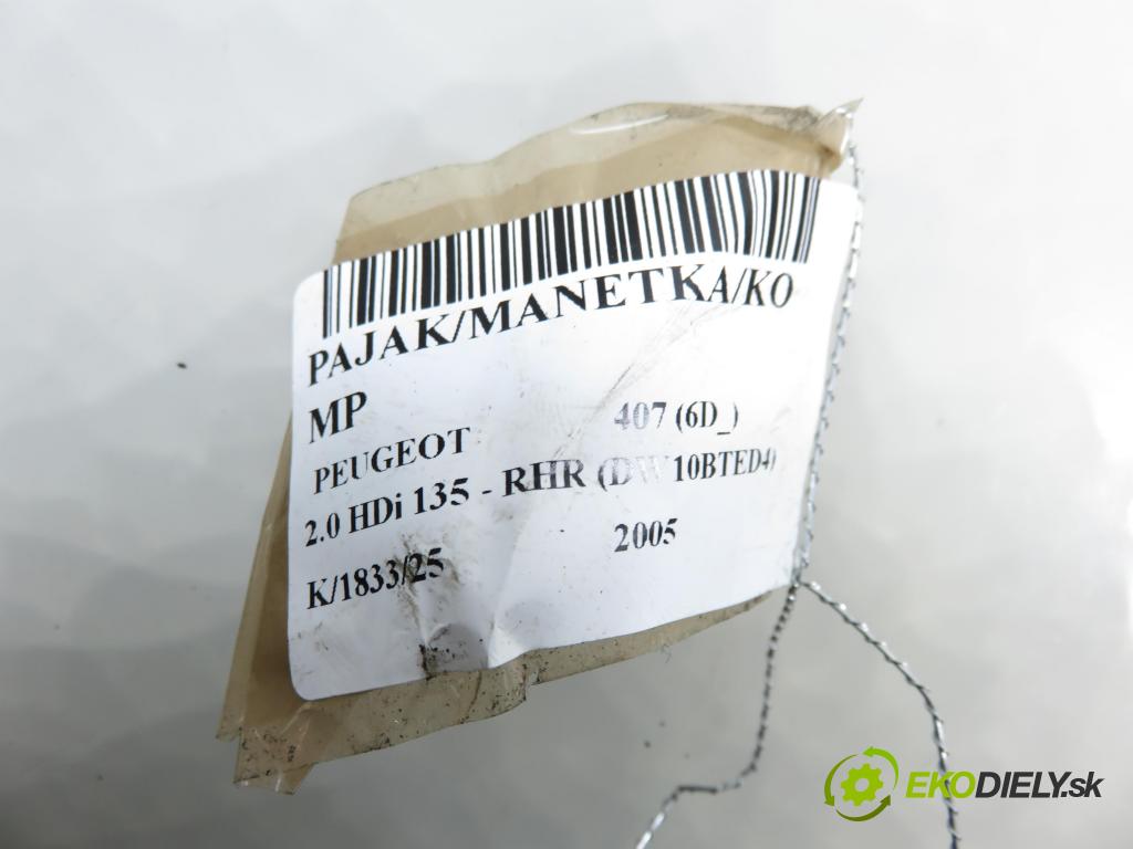 PEUGEOT 407 (6D_) SEDAN 2005 100,00 2.0 HDi 135 - RHR 1997,00 páčka/prepínač