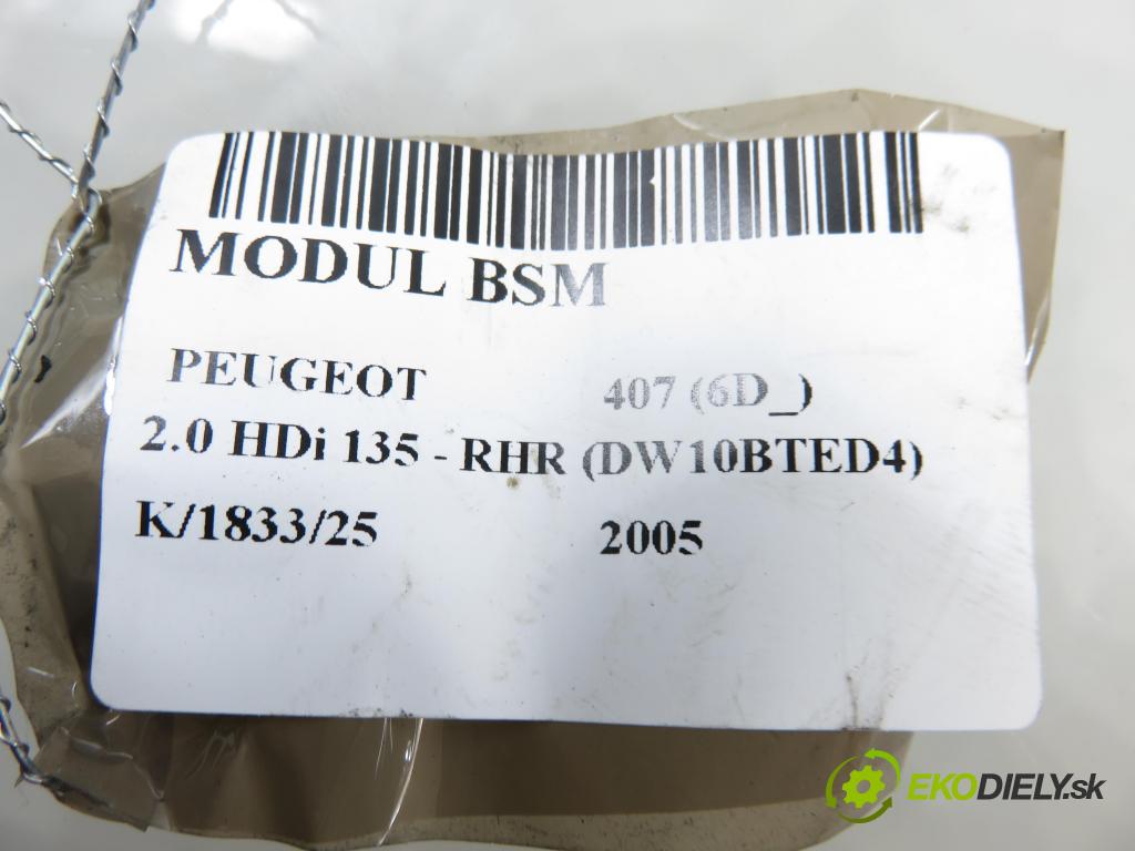 PEUGEOT 407 (6D_) SEDAN 2005 100,00 2.0 HDi 135 - RHR 1997,00 MODUL BSM S118983001J ; 9656086080