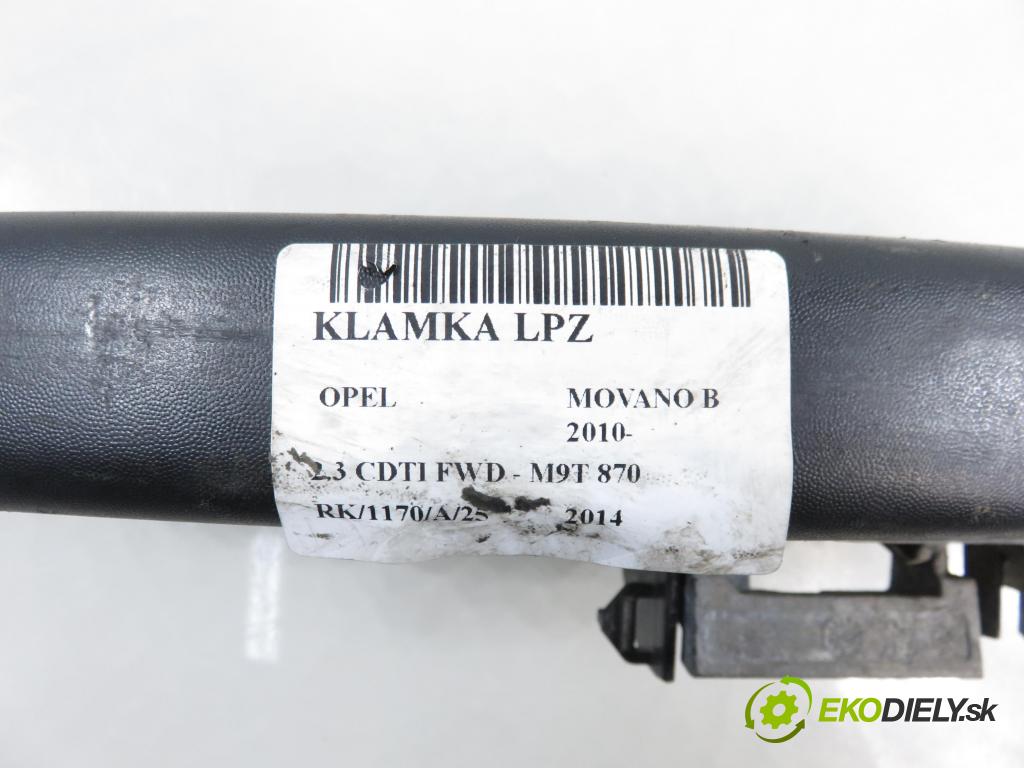 OPEL MOVANO B Platforma / podwozie (X62) FURGON 2014 81,00 2.3 CDTI FWD - M9T 870 2299,00 Kľučka LPZ 