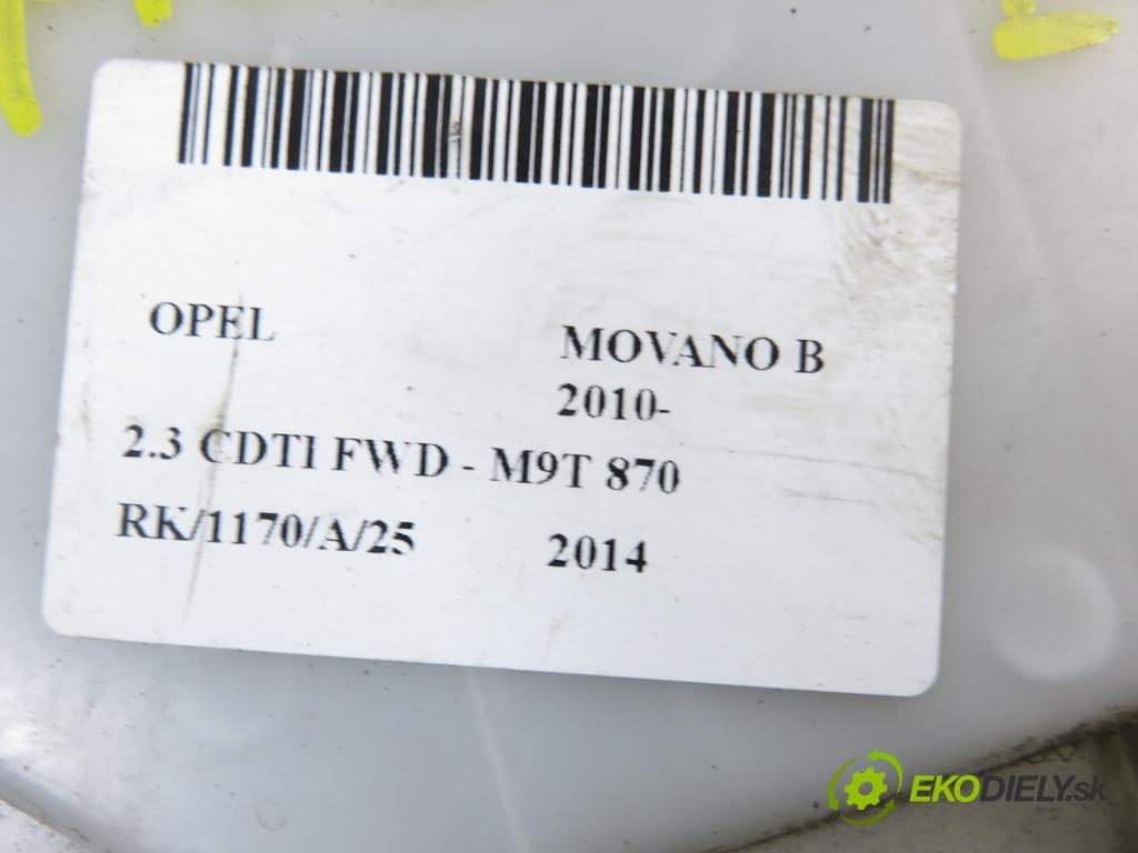 OPEL MOVANO B Platforma / podwozie (X62) FURGON 2014 81,00 2.3 CDTI FWD - M9T 870 2299,00 zámok Dvere posúvne 8200766635
