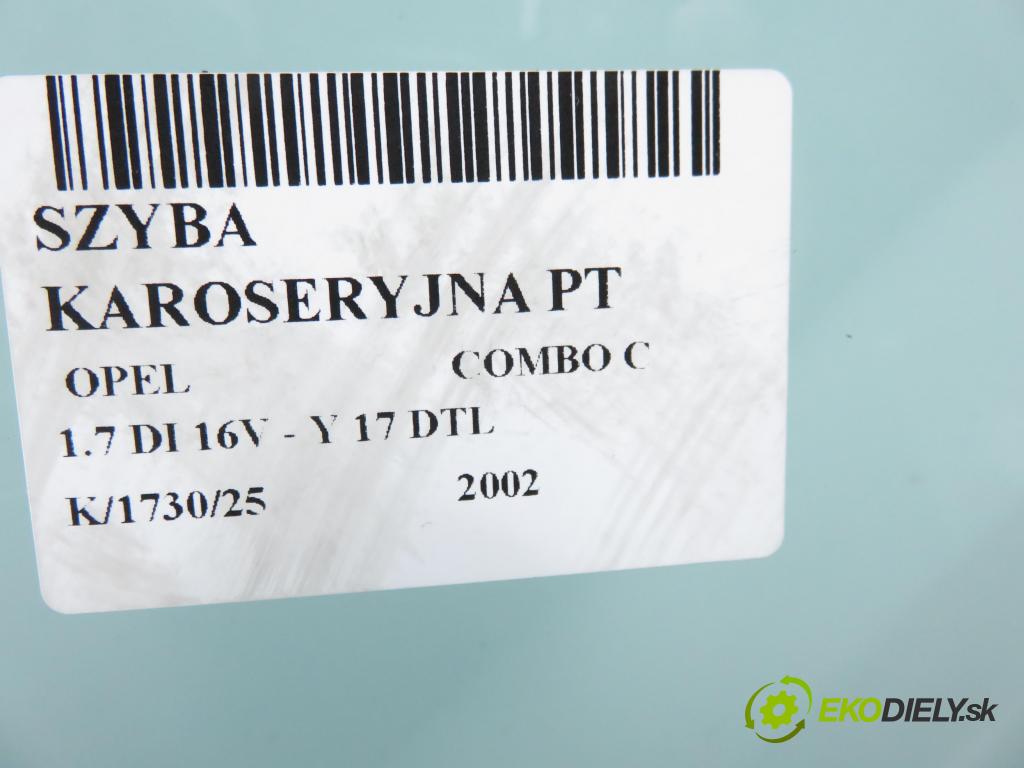 OPEL COMBO C KOMBIVAN 2002 48,00 1.7 DI 16V - Y 17 DTL 1686,00 Okno dverí pravé zadné
