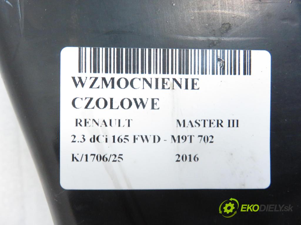 RENAULT MASTER III Platforma / podwozie (EV, HV, UV) KABINA/PLATFORMA 2016 120,00 2.3 dCi 165 FWD - M9T 702 2298,00 Výstuha čelné
