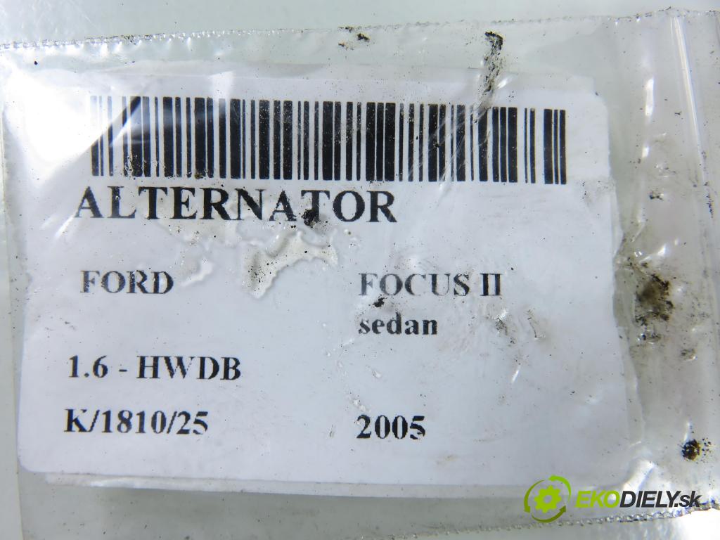 FORD FOCUS II sedan (DB_, FCH, DH) SEDAN 2005 74,00 1.6 - HWDB 1596,00 Alternátor  (Alternátor)