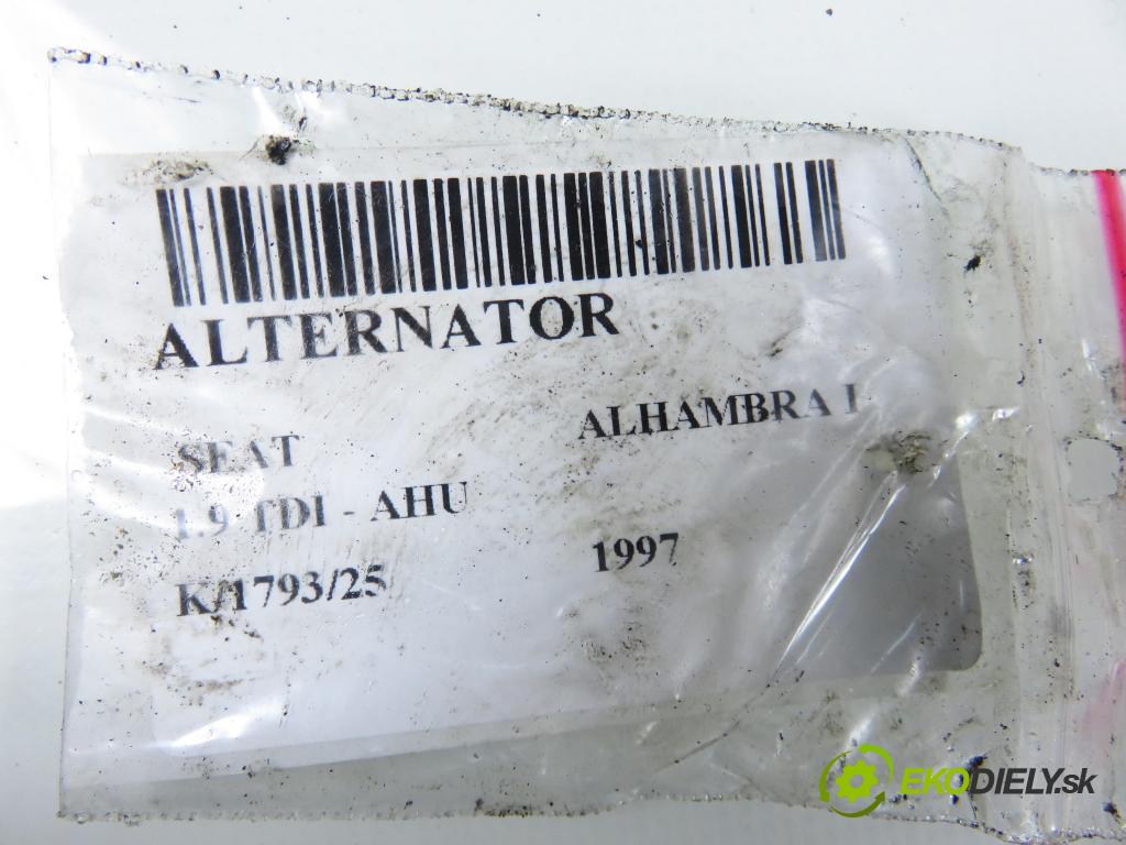 SEAT ALHAMBRA (7V8, 7V9) MINIVAN 1997 66,00 1.9 TDI 90 - AHU 1896,00 Alternátor 0986039090 (Alternátor)