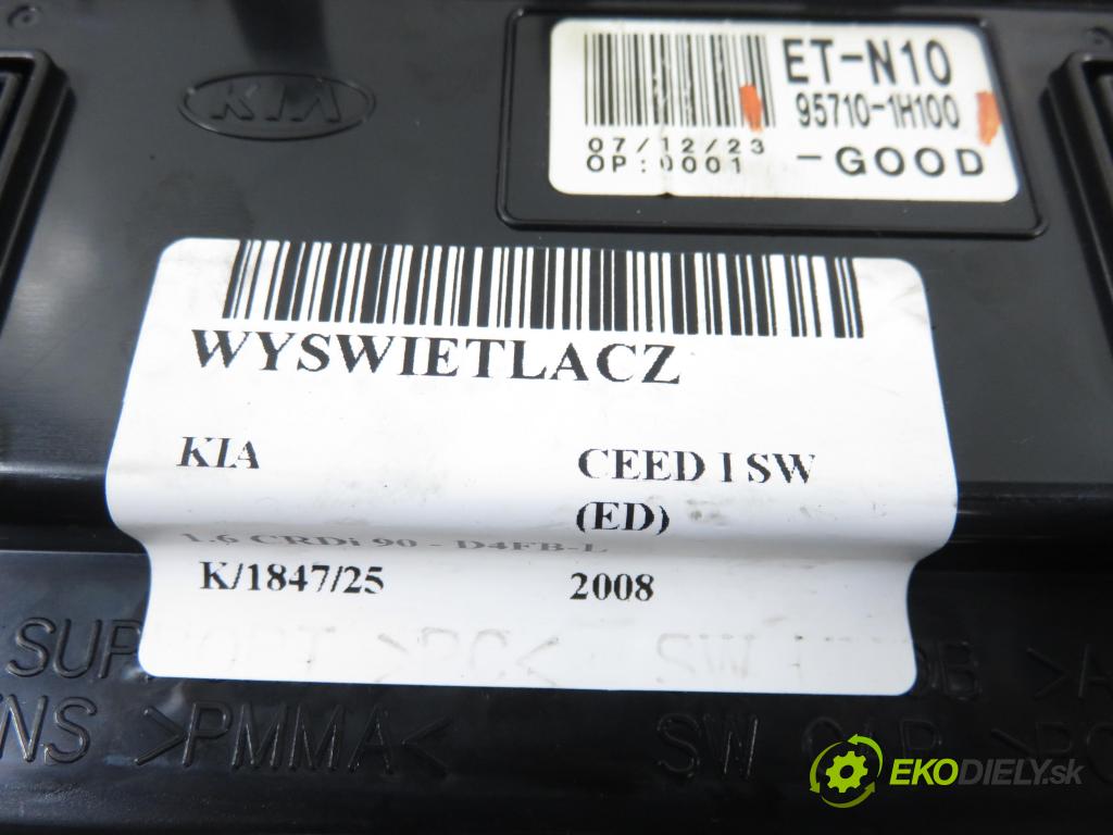 KIA CEE'D SW (ED) KOMBI 2008 66,00 1.6 CRDi 90 - D4FB-L 1582,00 PANEL / KONZOLA 957101H100 ; 972501H200EQ